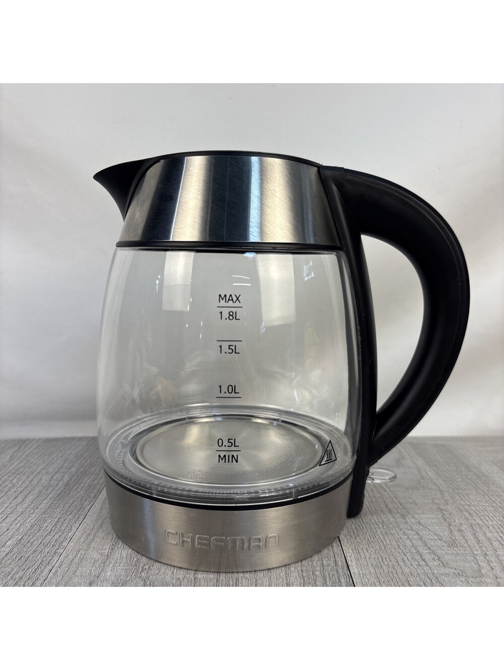 Chefman 1.8L Power Infusion Electric Glass Kettle 1500W RJ11-18-TI-V2-WM